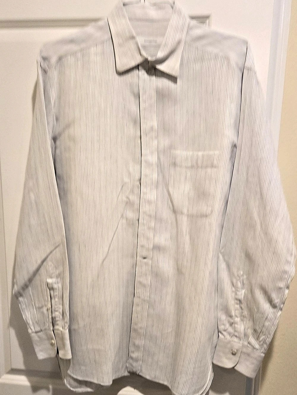 Ermenegildo Zegna Striped 100% Linen Long Sleeve Button-Down Shirt Striped Linen